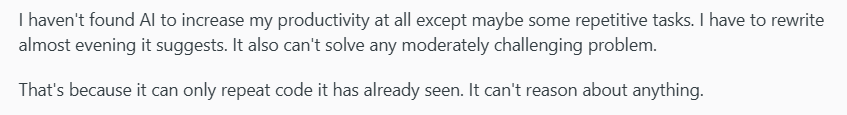 Engineer unimpressed with AI