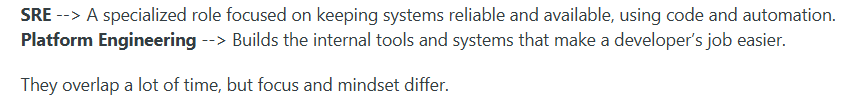 Platform Engineering vs SRE
